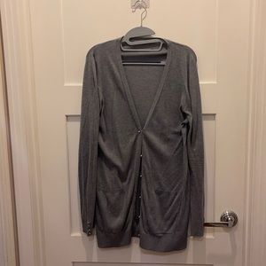 White House Black Market Gray Duster Cardigan XL